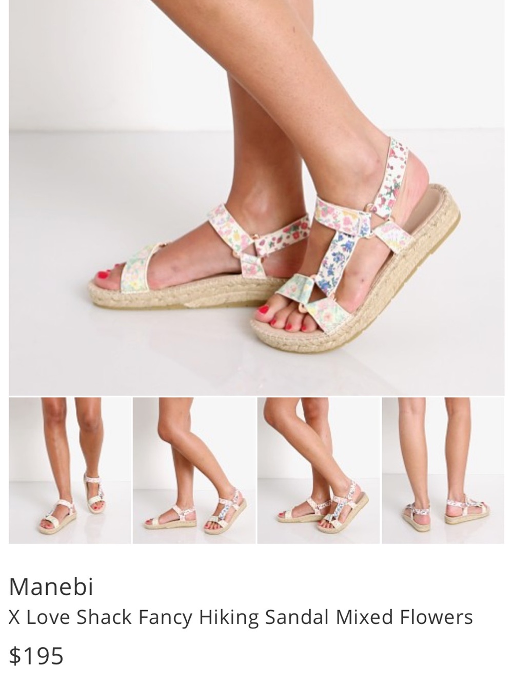 Loveshack Fancy x Manebi Floral Strap Sandals - Pink & Multicolor